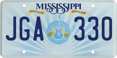 MS license plate JGA330