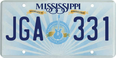 MS license plate JGA331