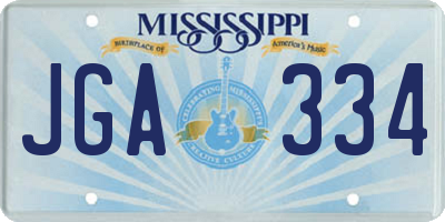 MS license plate JGA334