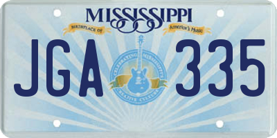 MS license plate JGA335