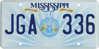 MS license plate JGA336