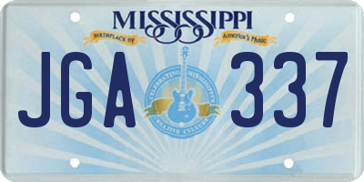 MS license plate JGA337