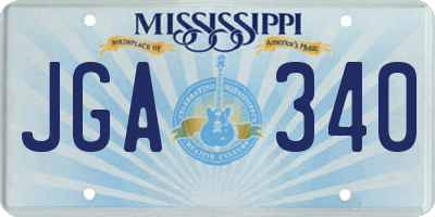 MS license plate JGA340
