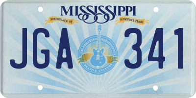 MS license plate JGA341
