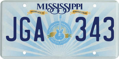 MS license plate JGA343