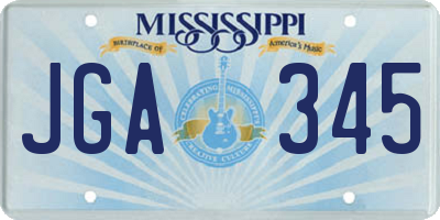 MS license plate JGA345