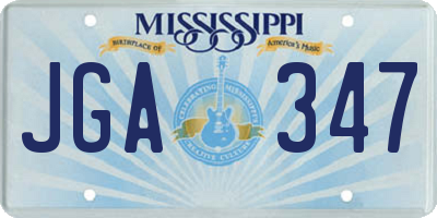 MS license plate JGA347