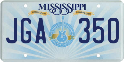 MS license plate JGA350