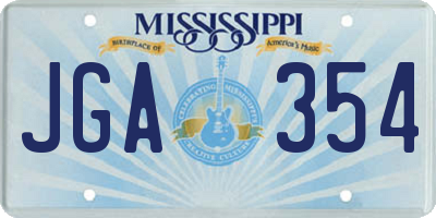 MS license plate JGA354