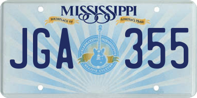 MS license plate JGA355