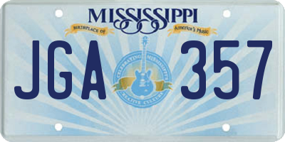 MS license plate JGA357