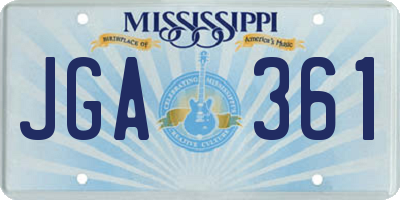MS license plate JGA361