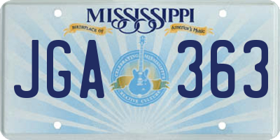 MS license plate JGA363