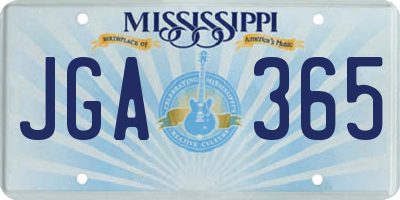 MS license plate JGA365