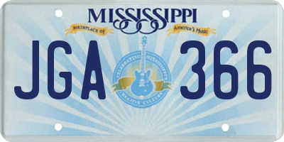 MS license plate JGA366