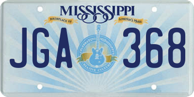 MS license plate JGA368