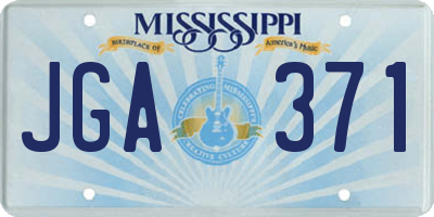 MS license plate JGA371