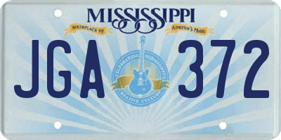 MS license plate JGA372