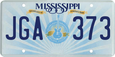 MS license plate JGA373