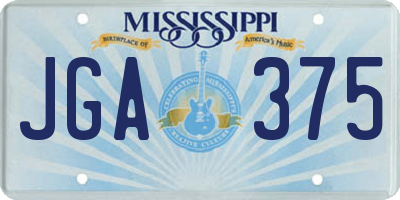 MS license plate JGA375