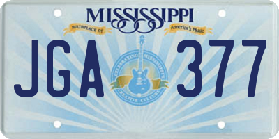MS license plate JGA377
