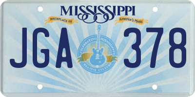 MS license plate JGA378