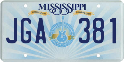 MS license plate JGA381