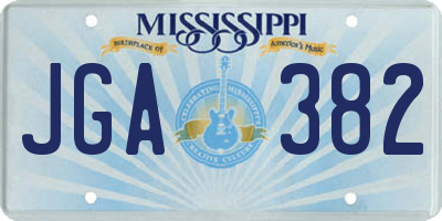MS license plate JGA382