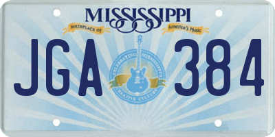 MS license plate JGA384