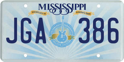 MS license plate JGA386