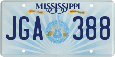 MS license plate JGA388