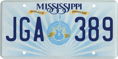 MS license plate JGA389