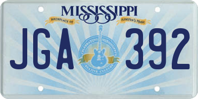 MS license plate JGA392