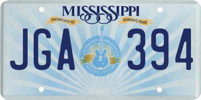 MS license plate JGA394