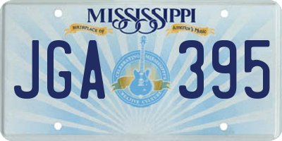 MS license plate JGA395