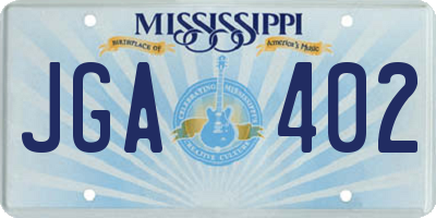 MS license plate JGA402
