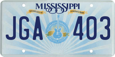 MS license plate JGA403