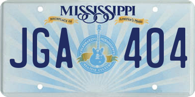 MS license plate JGA404