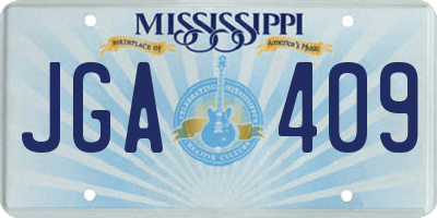 MS license plate JGA409
