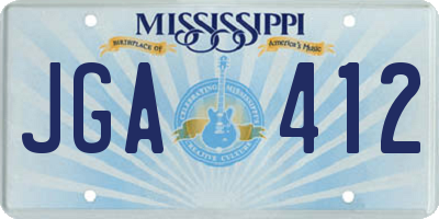 MS license plate JGA412