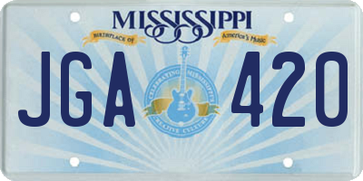 MS license plate JGA420