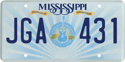 MS license plate JGA431