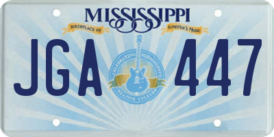 MS license plate JGA447