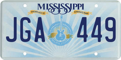 MS license plate JGA449