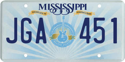 MS license plate JGA451