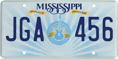 MS license plate JGA456
