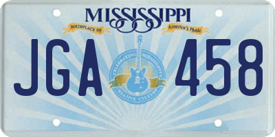MS license plate JGA458