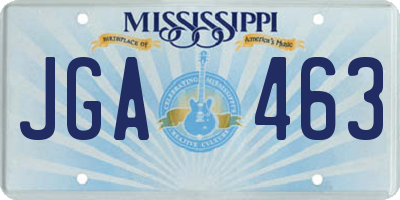 MS license plate JGA463