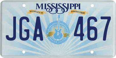 MS license plate JGA467
