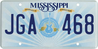 MS license plate JGA468